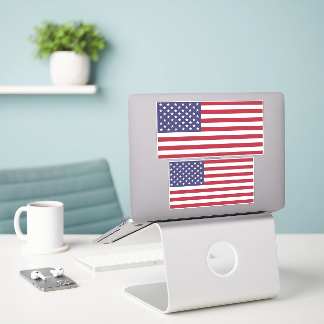 USA flag, flag of USA, American flag Sticker (Laptop On Desk)