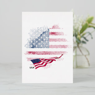 USA flag Foil Invitation