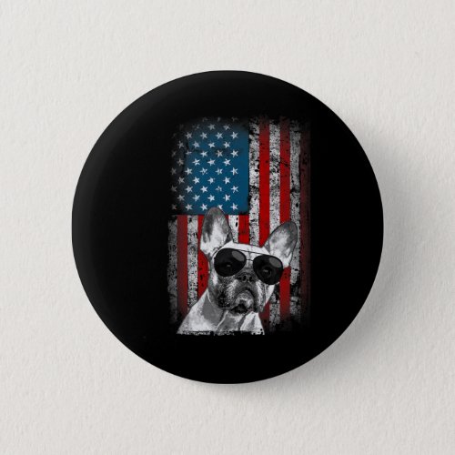 Usa Flag French Bulldog Design For Frenchie Owners Button