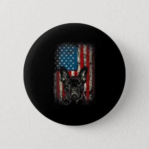 Usa Flag French Bulldog Design For Frenchie Owners Button