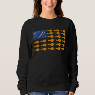 USA Flag Fried Chicken Outfit Fast Food America Sweatshirt