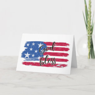 USA Flag God Bless America Lyrics Patriotic Card