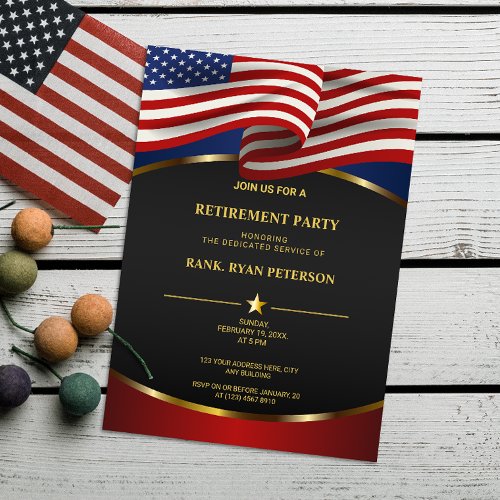 USA Flag | Gold Curve Lines | Luxury Black