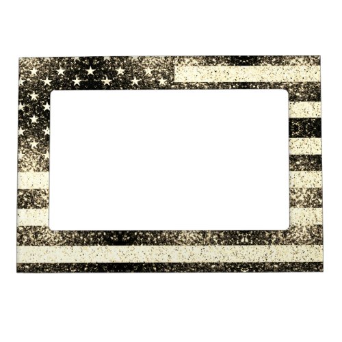 USA flag gold faux sparkles glitters Magnetic Frame