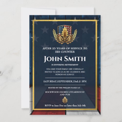 USA Flag Gold Oak Military Retirement