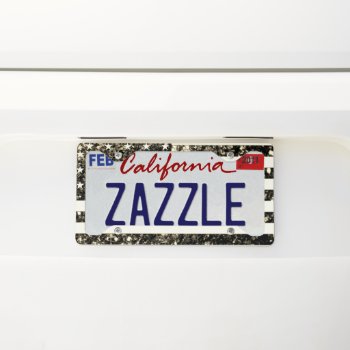 Usa Flag Gold Sepia Sparkles Glitters License Plate Frame by PLdesign at Zazzle