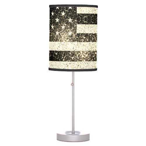 USA flag gold sepia sparkles glitters Table Lamp