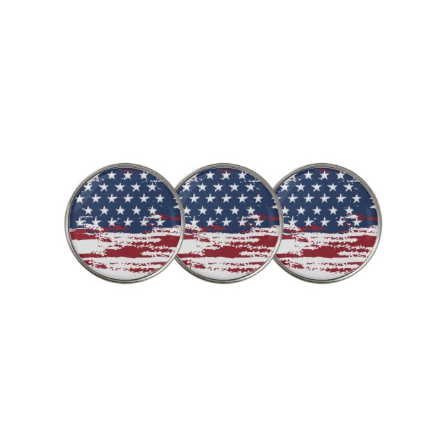 USA Flag  Golf Ball Marker (3 Up)