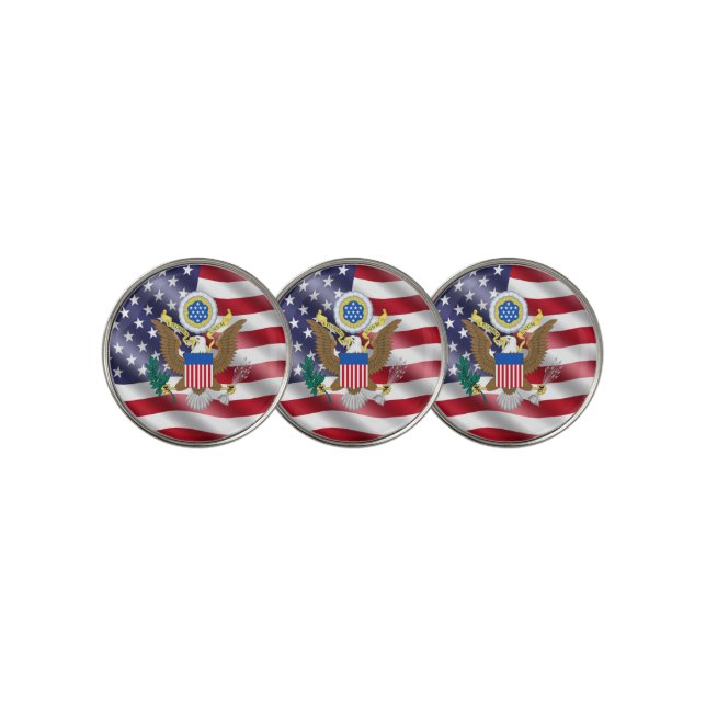 Usa flag golf ball marker (3 Up)