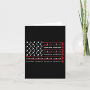 Usa Flag Golf Club Sport Gift America Golf  Card