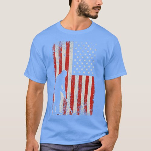 USA Flag Golfer T_Shirt