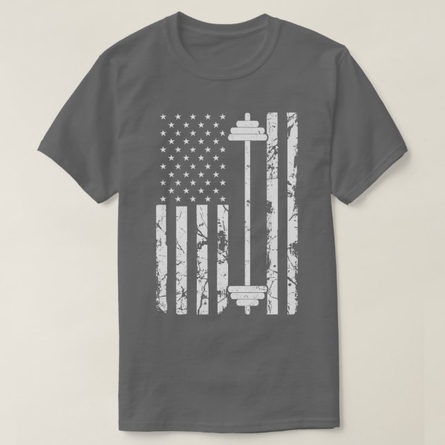 Usa Flag Graphic Gym Fitness Training Weight Train T-Shirt (Design Front)