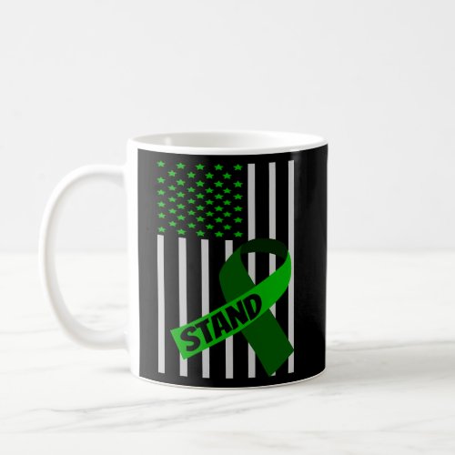 Usa Flag Green Ribbon Kidney Disease Awareness Coffee Mug