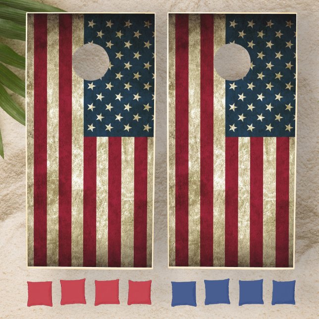 USA Flag Grunge Cornhole Set (Creator Uploaded)