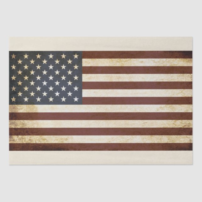USA Flag Grunge Decoupage Tissue Paper (Front)