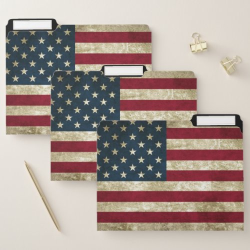 USA Flag Grunge File Folder