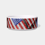 Usa Flag Grunge Pattern Bowl<br><div class="desc">Usa national flag motif diagonal pattern design in grunge style</div>