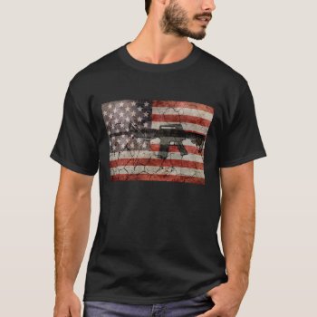 Usa Flag & Gun T-shirt by HumphreyKing at Zazzle
