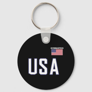 Usa Flag Gymnastics Team Cool Gym Equipment Men Wo Keychain