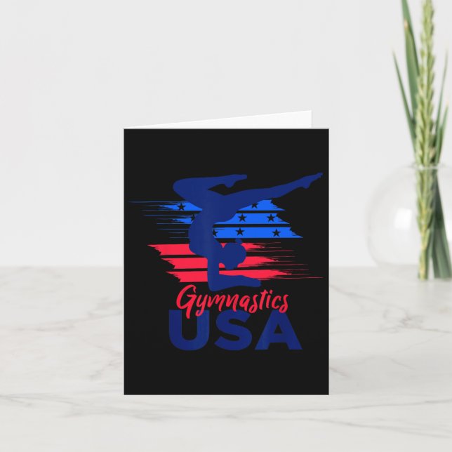 Usa Flag Gymnastics Usa Support  Card (Front)