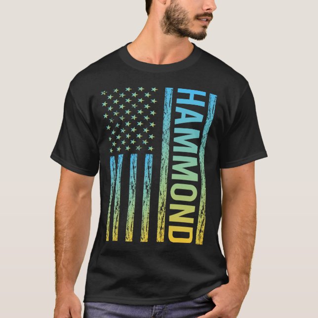 USA Flag - Hammond T-Shirt (Front)