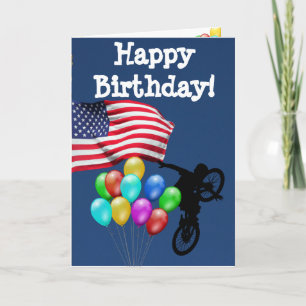 USA FLAG HAPPY BIRTHDAY! CARD