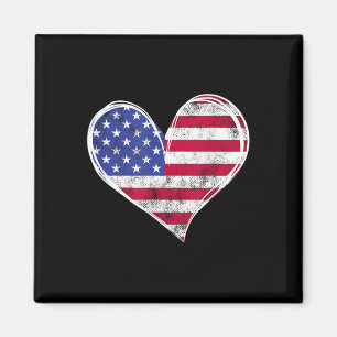 Usa Flag Heart American Patriotic Armed Forces Magnet