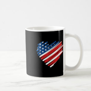 Usa Flag Heart American Patriotic Memorial Day Coffee Mug