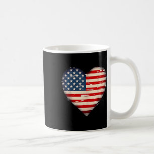 Usa Flag Heart American Patriotic Memorial Day Coffee Mug