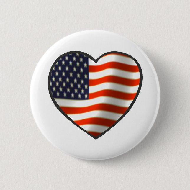 USA Flag Heart Button (Front)