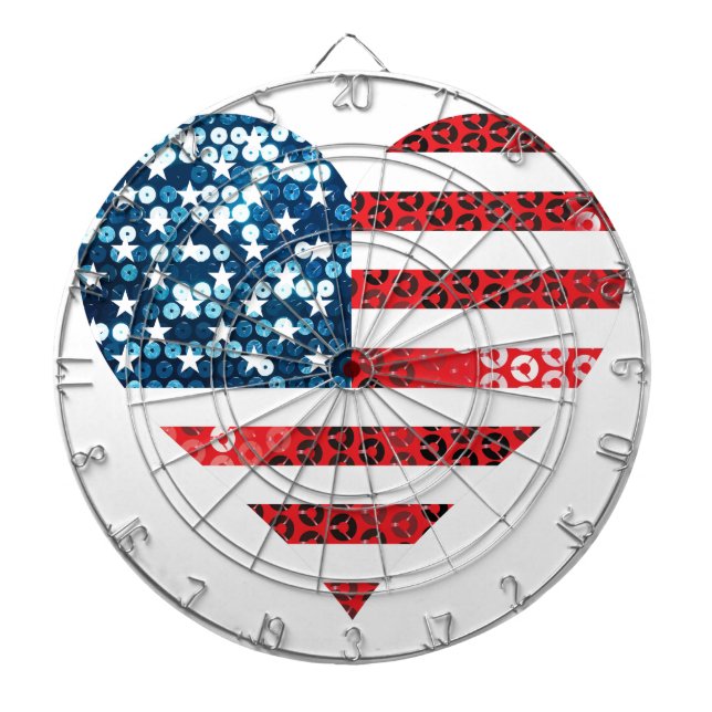 usa flag heart dart board (Front)