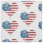 usa flag heart fabric
