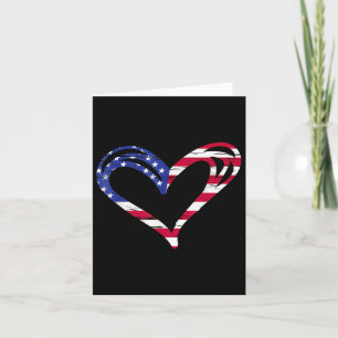 Usa Flag Heart Patriotic Armed Forces Memorial Card