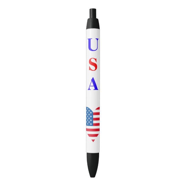 Usa Flag Heart Pen (Front Vertical)