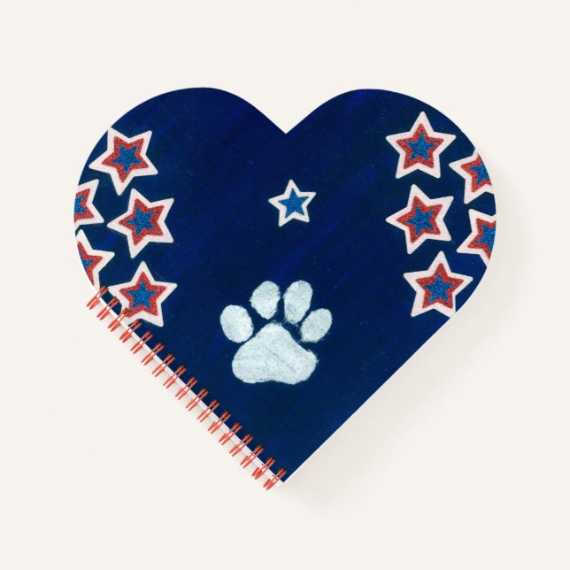 USA Flag Heart Shape Notebook (Front)