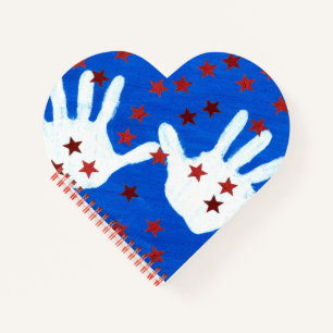 USA Flag Heart Shape Notebook