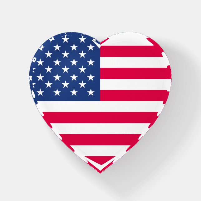 USA flag heart shaped Paperweight (Front)