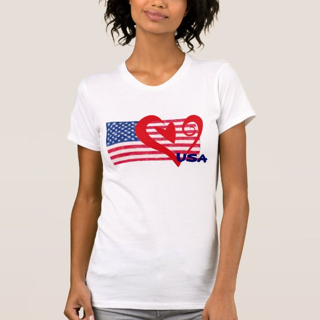 USA Flag Heart Shirt (Front)