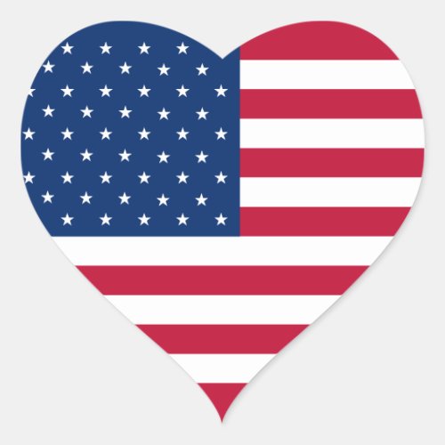 USA Flag Heart Sticker