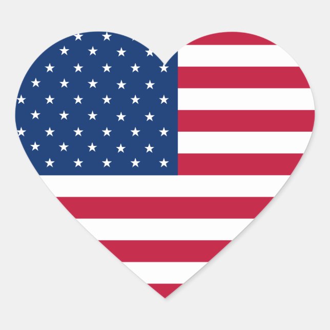 USA Flag Heart Sticker (Front)