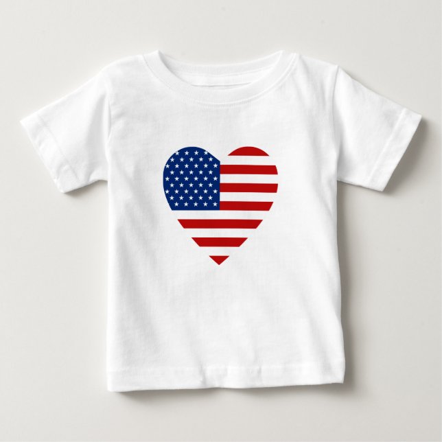 USA Flag Heart T-Shirt (Front)