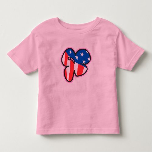 USA Flag Hibiscus  Infants  Toddler T_shirts