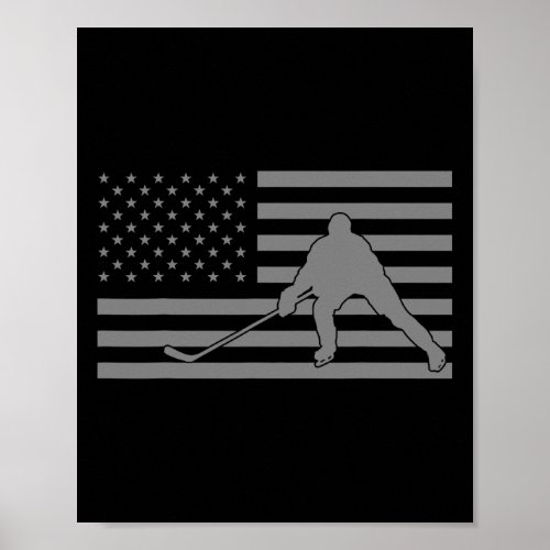 Usa Flag Hockey Apparel _ American Flag Hockey  Poster