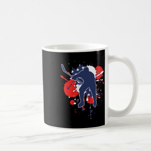 Usa Flag Hockey Player _ American Ice Hockey 1  Coffee Mug