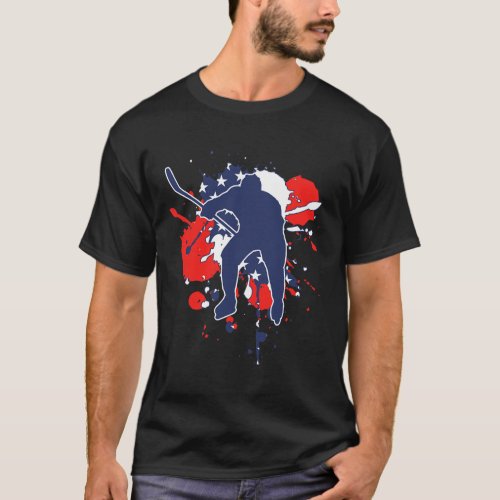 Usa Flag Hockey Player _ American Ice Hockey 1  T_Shirt