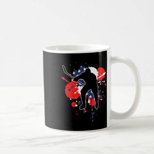 Usa Flag Hockey Player _ American Ice Hockey  Coffee Mug