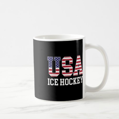 Usa Flag Hockey Player _ American Usa Ice Hockey  Coffee Mug