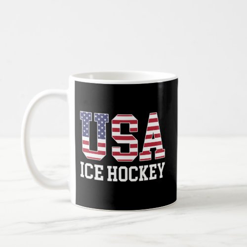 Usa Flag Hockey Player American Usa Ice Hockey Coffee Mug