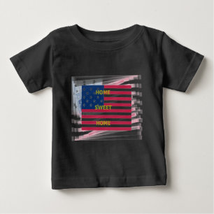 USA Flag "Home Sweet Home" Art Print Baby T-Shirt