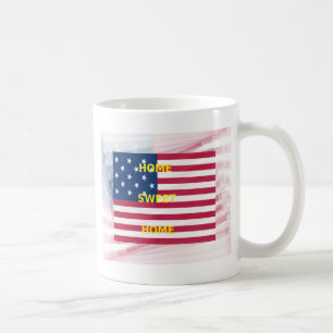 USA Flag "Home Sweet Home" Art Print Coffee Mug